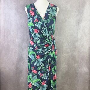 Tommy Bahama Maxi Dress Small Sleeveless Floral Cruise Beach Resort Hawaiian